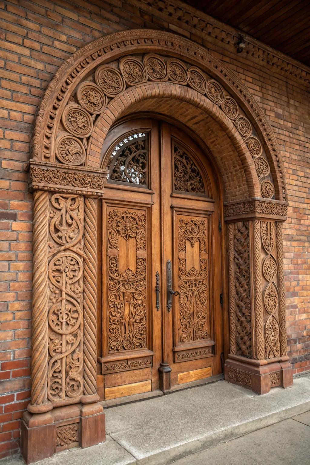 Arched doors introduce a touch of timeless elegance to any house.