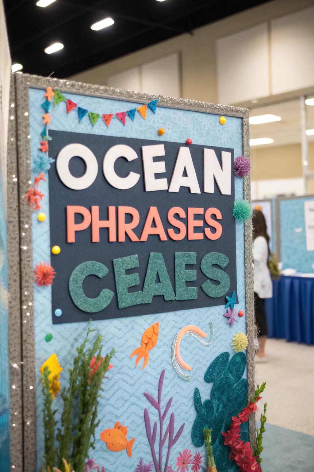 Utilize words to create waves with engaging, ocean-themed messages.