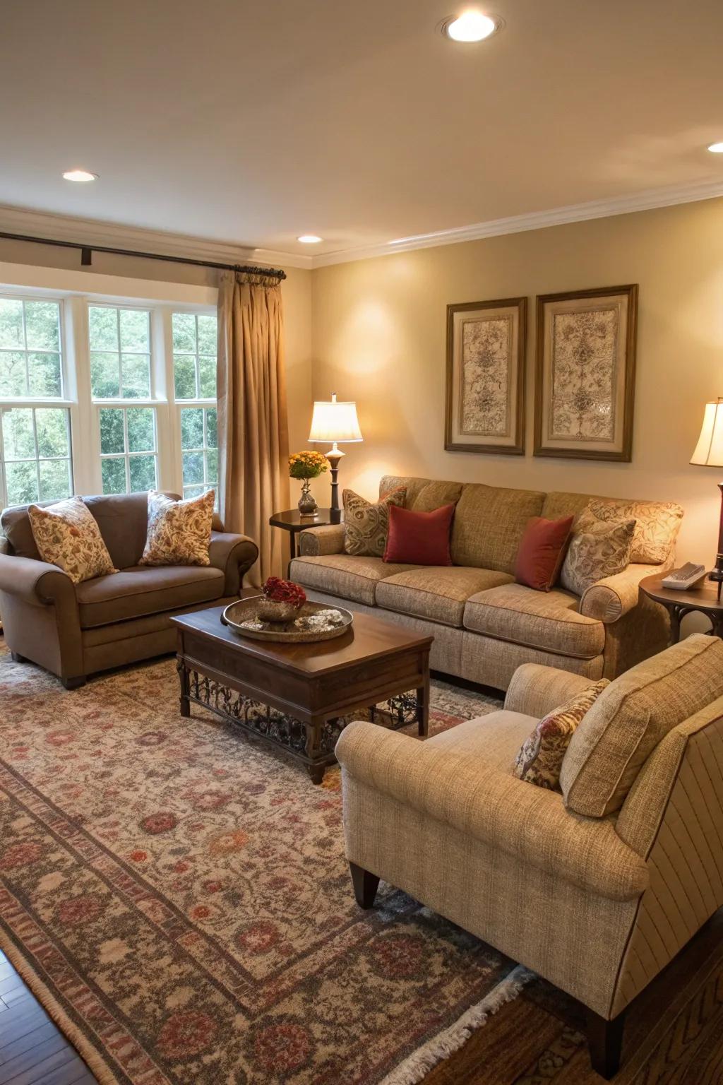 Adaptable furniture enables your living room to adjust to any occasion.