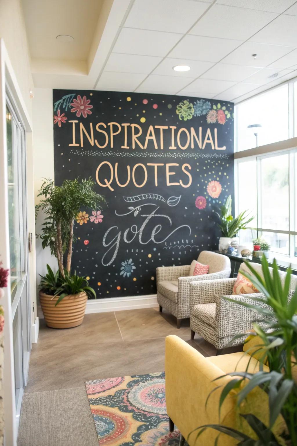 Offer motivation by adding inspirational sayings into your selfie backdrop.
