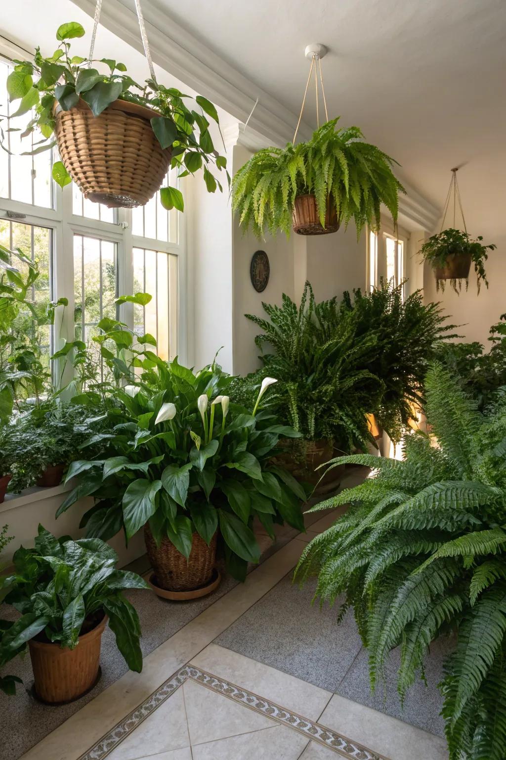 Greenery elevates the peacefulness of a space.
