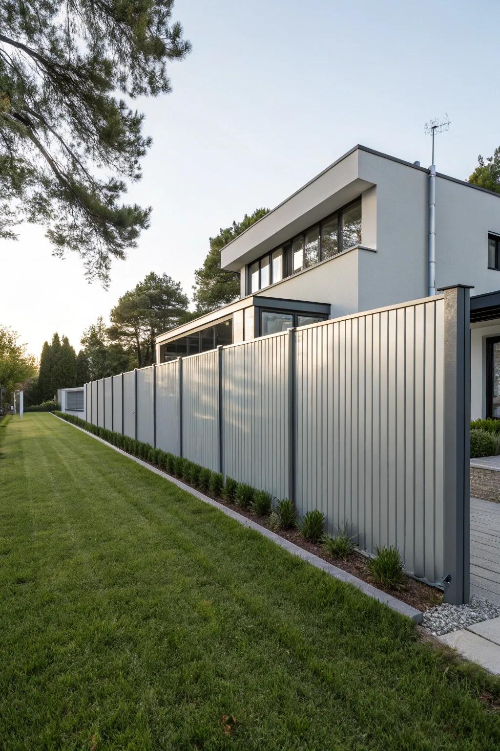 Minimalist design encounters modern building in this sleek fence.