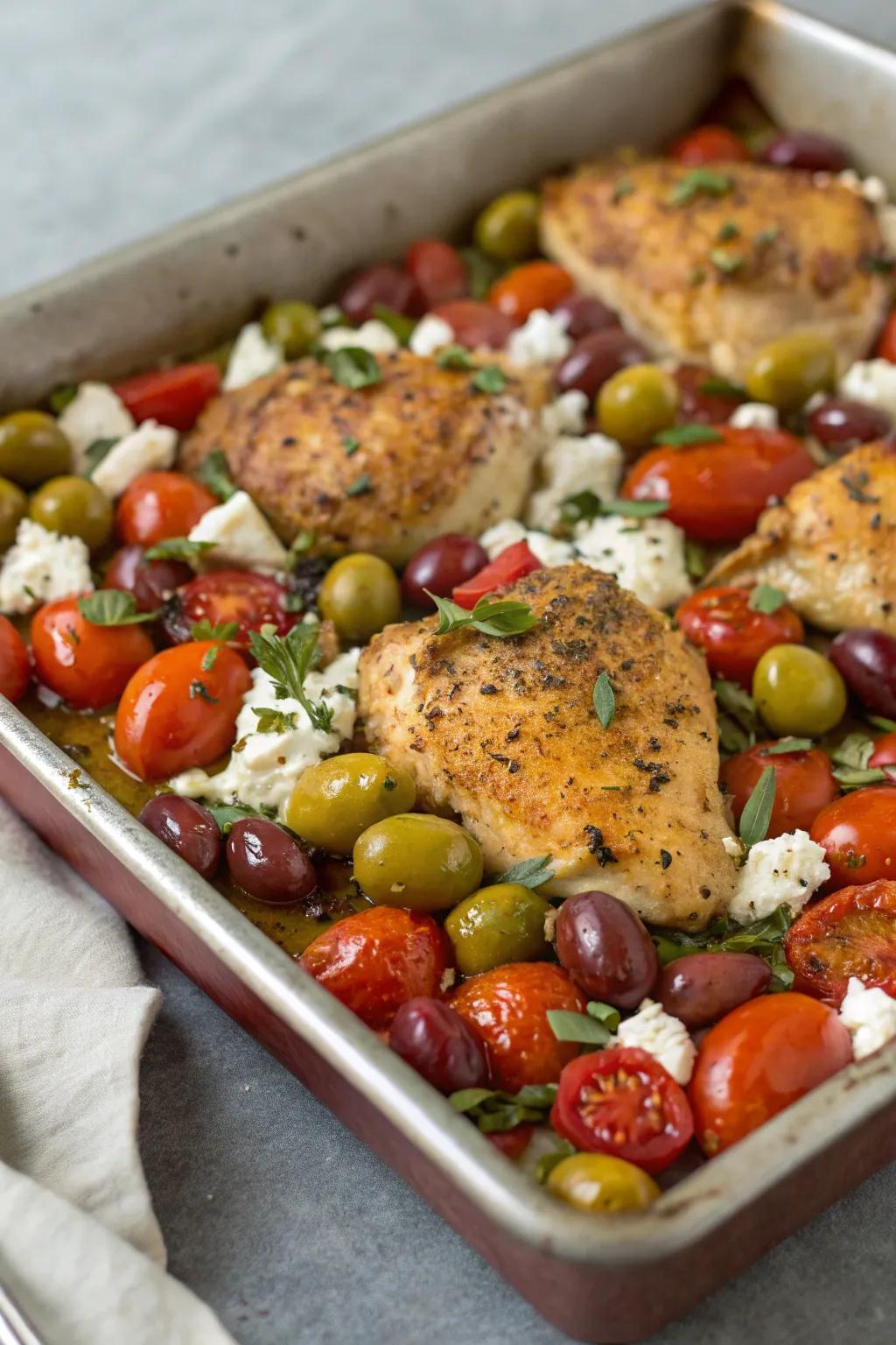 A culinary journey to the Mediterranean, starring chicken and vegetables.