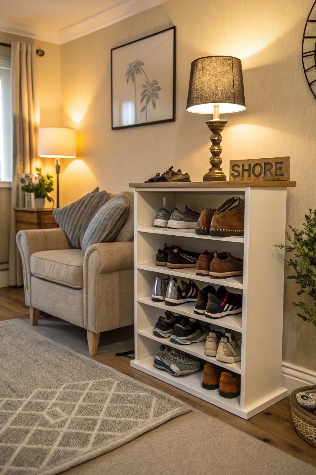 Maximize your corners with bespoke shoe storage solutions.