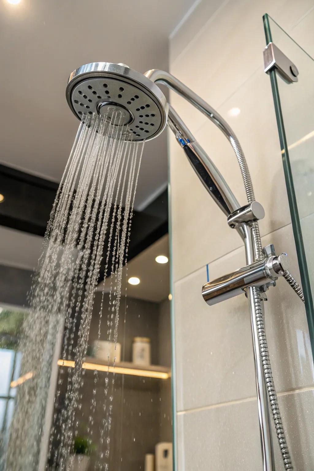 Adaptable shower heads for a tailored experience.