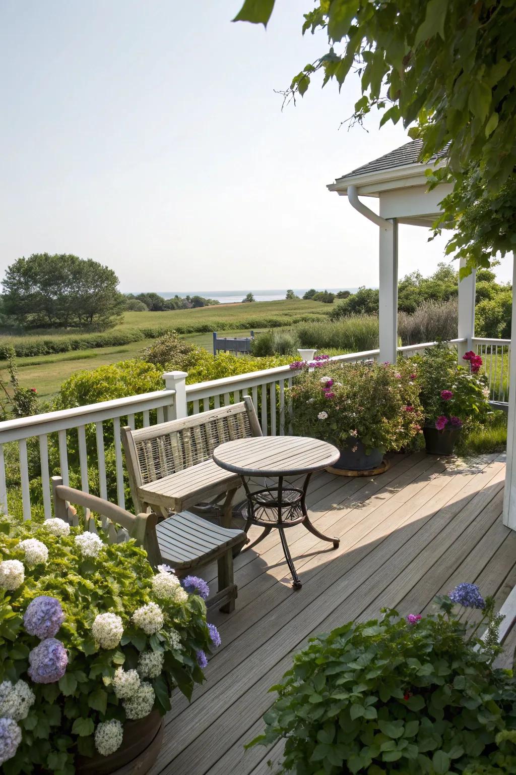 There's a peaceful area outside where you may unwind and relax.