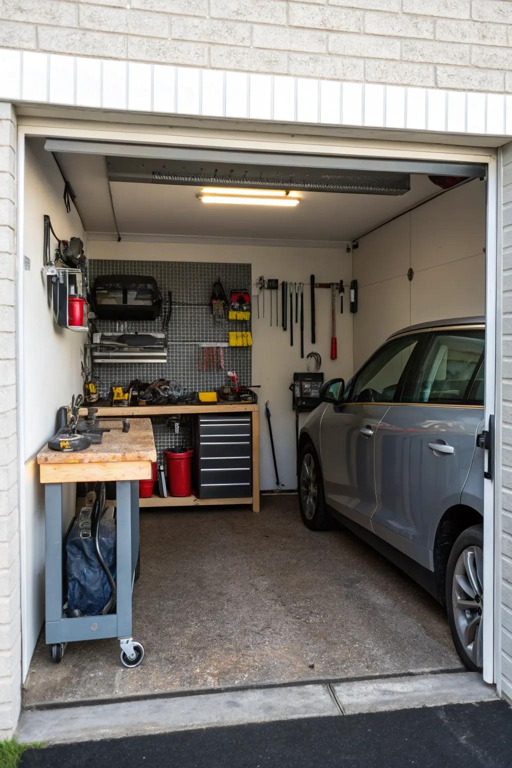 Build a useful workspace without losing room for your car.