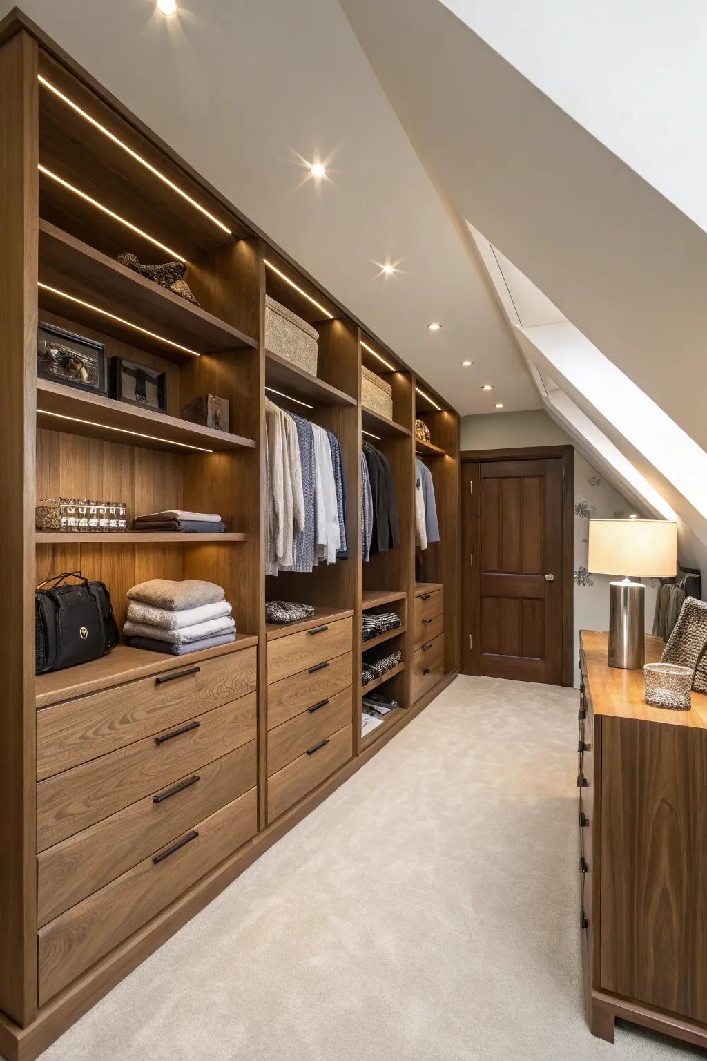 A personalized fit guarantees every inch of your sloped ceiling closet gets utilized.