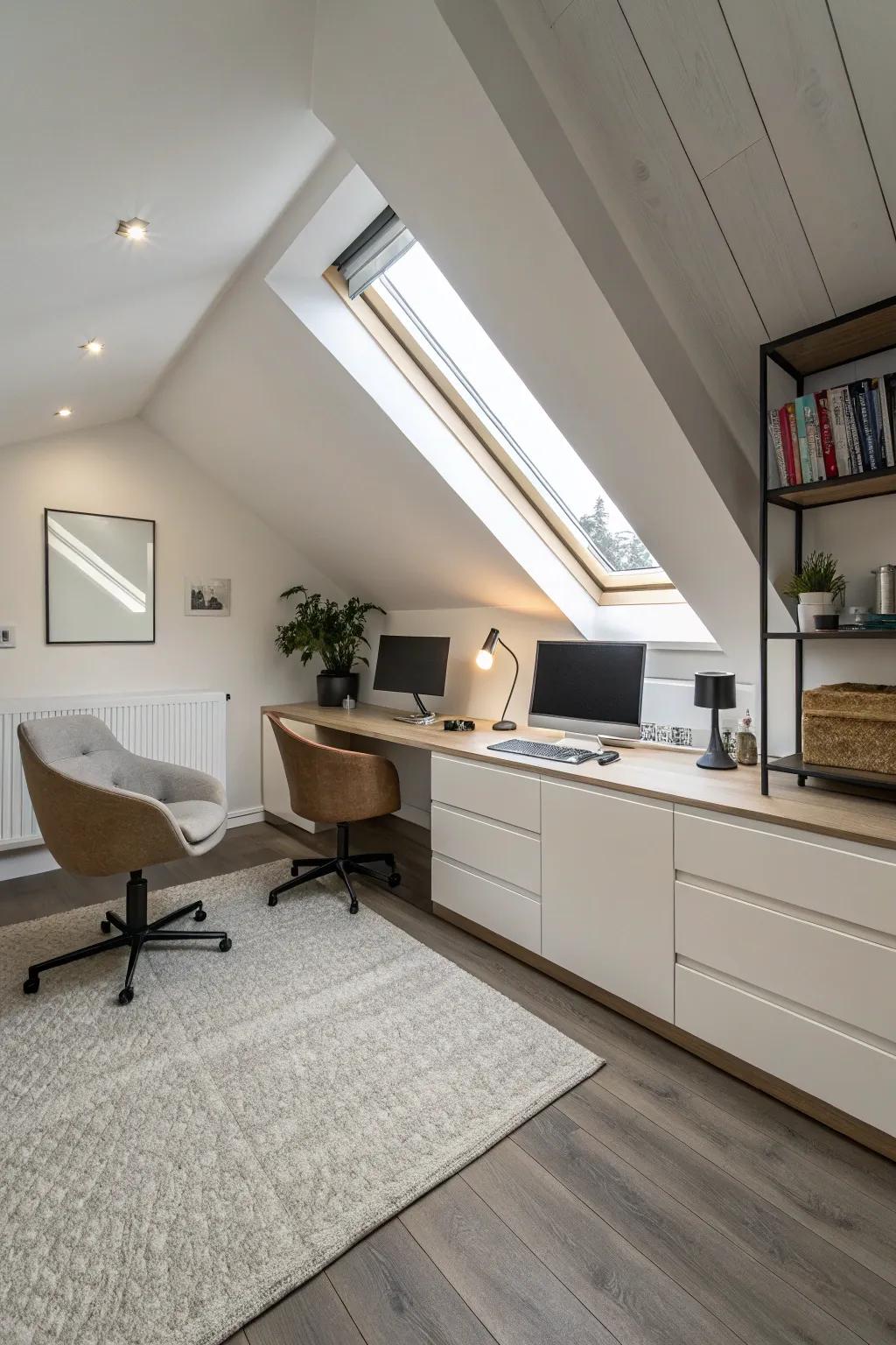 Low furniture for a stylish and spacious office