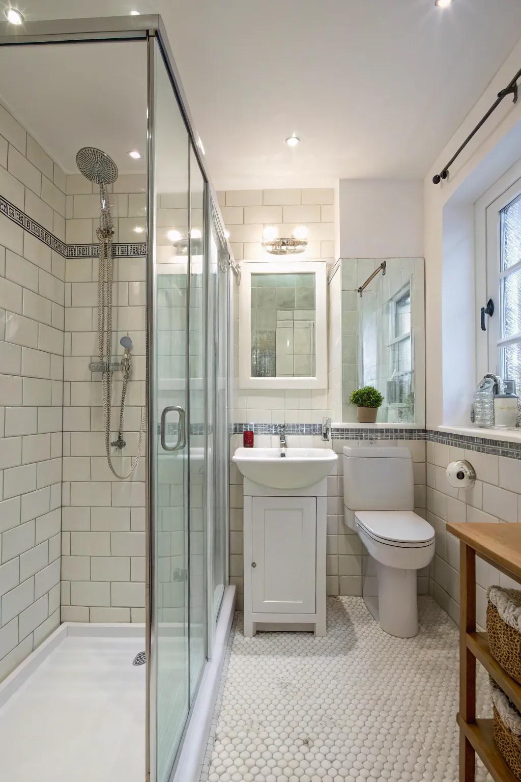 Glass dividers provide an open atmosphere and improve light flow.