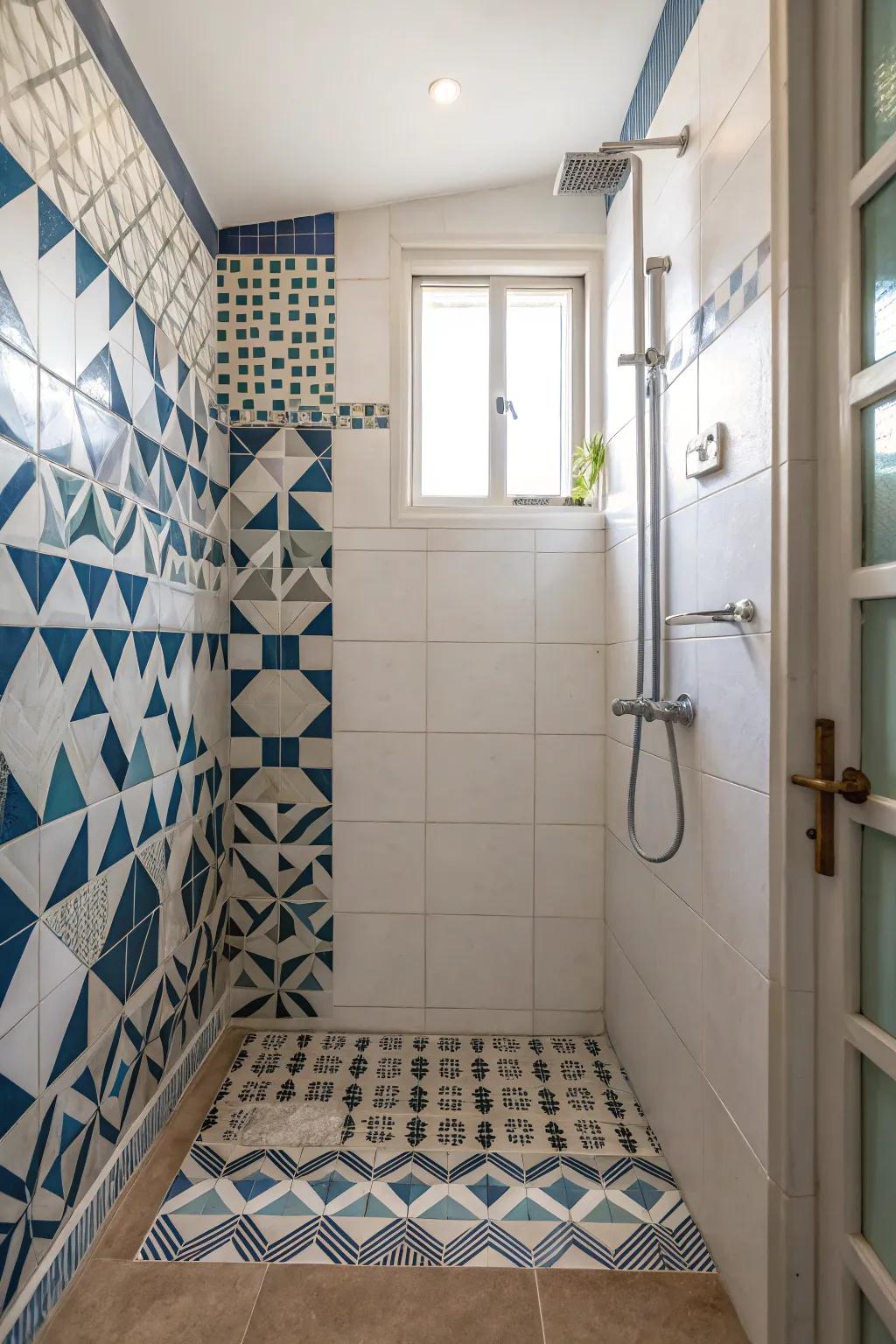 Geometrical layouts contribute a contemporary spin to small showers.