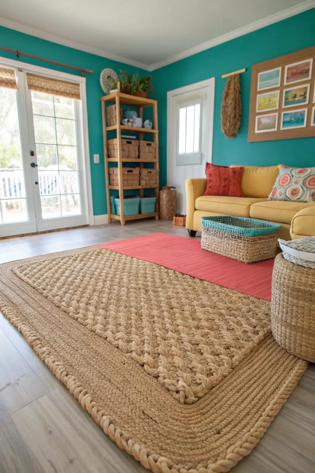 Natural textures foster a welcoming and comfortable ambiance in your seaside condo.