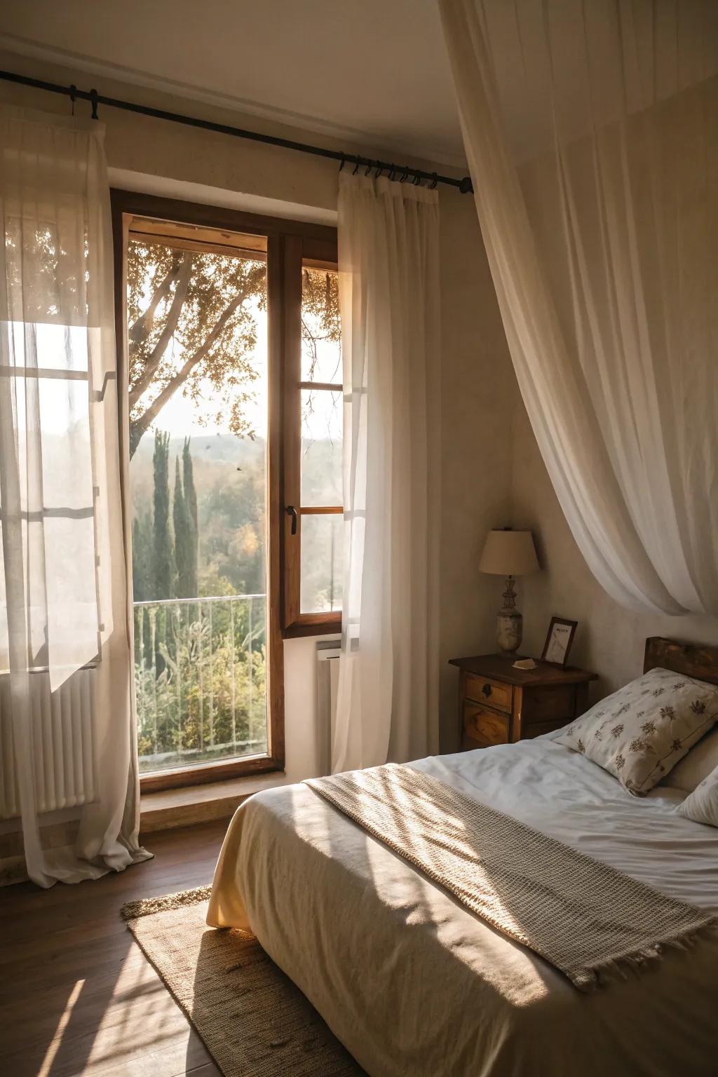 More natural light and light hues make spaces seem larger.