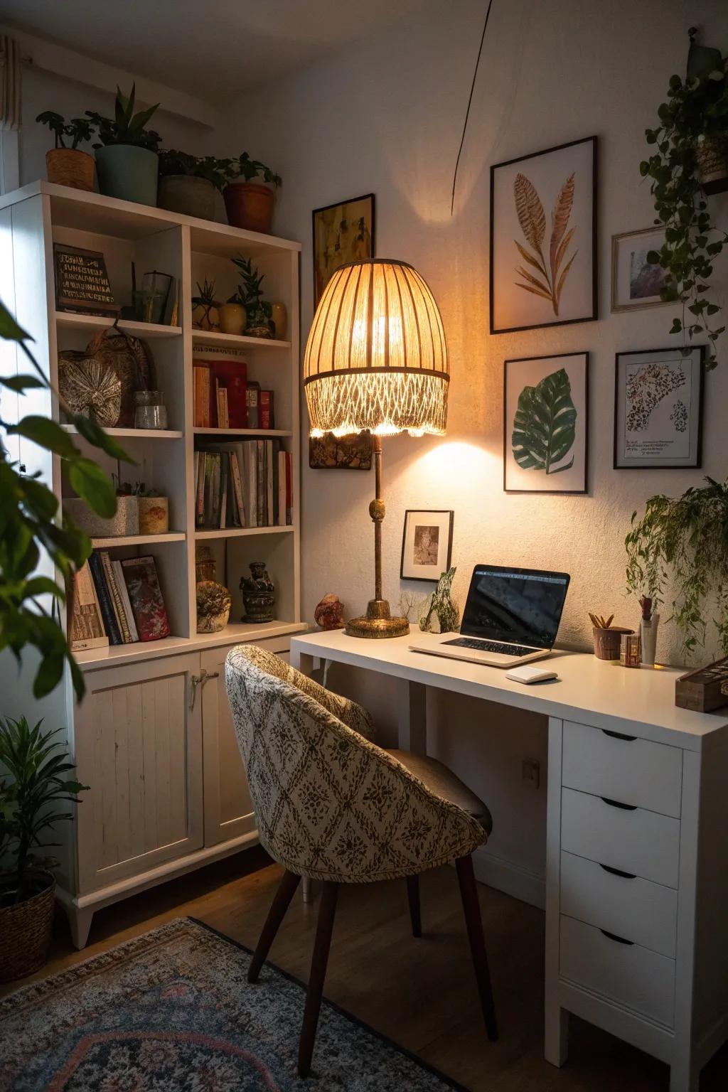 Stylish lighting enhances character and charm.
