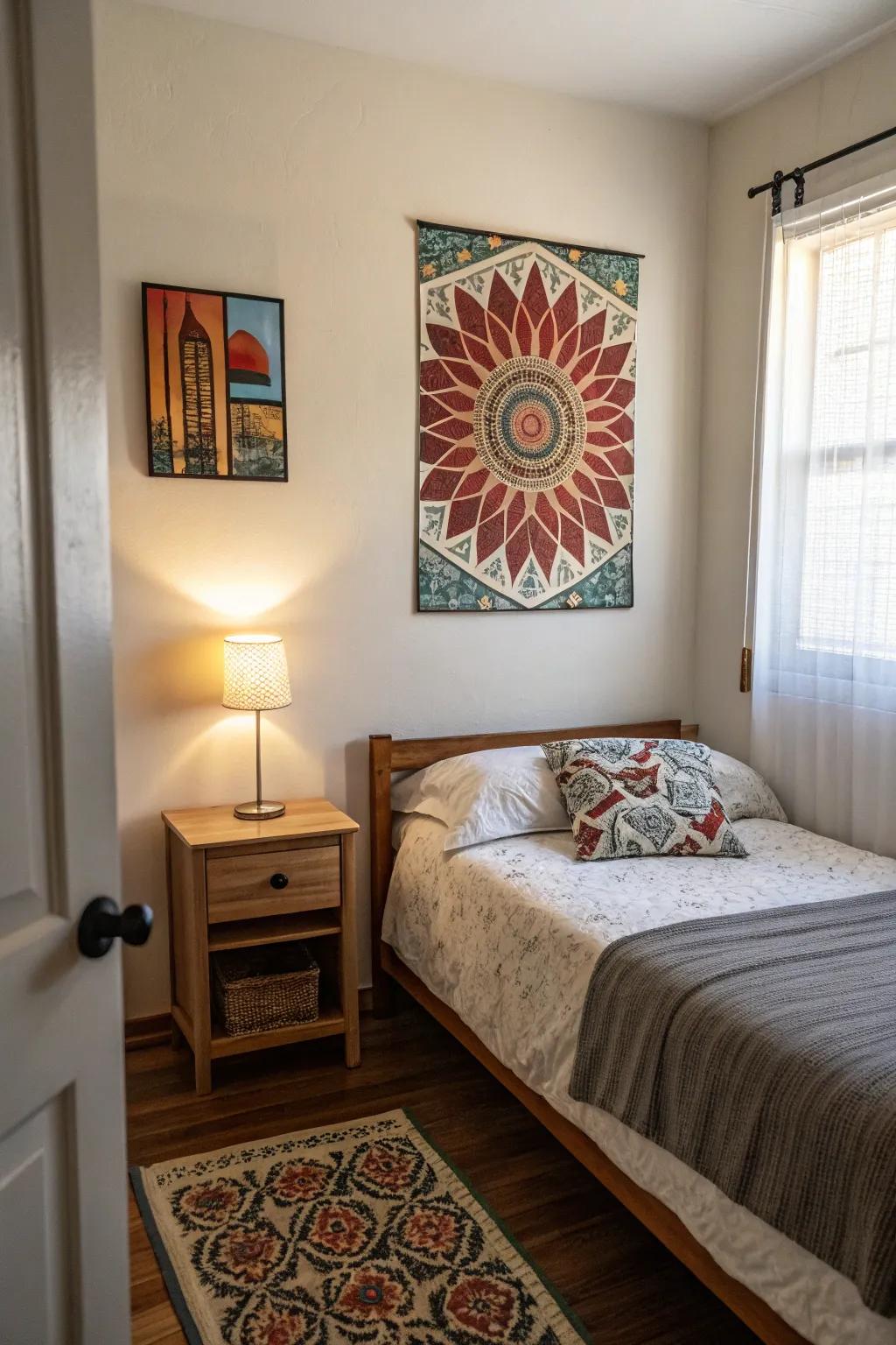 Wall art enhances the personality and adds depth.