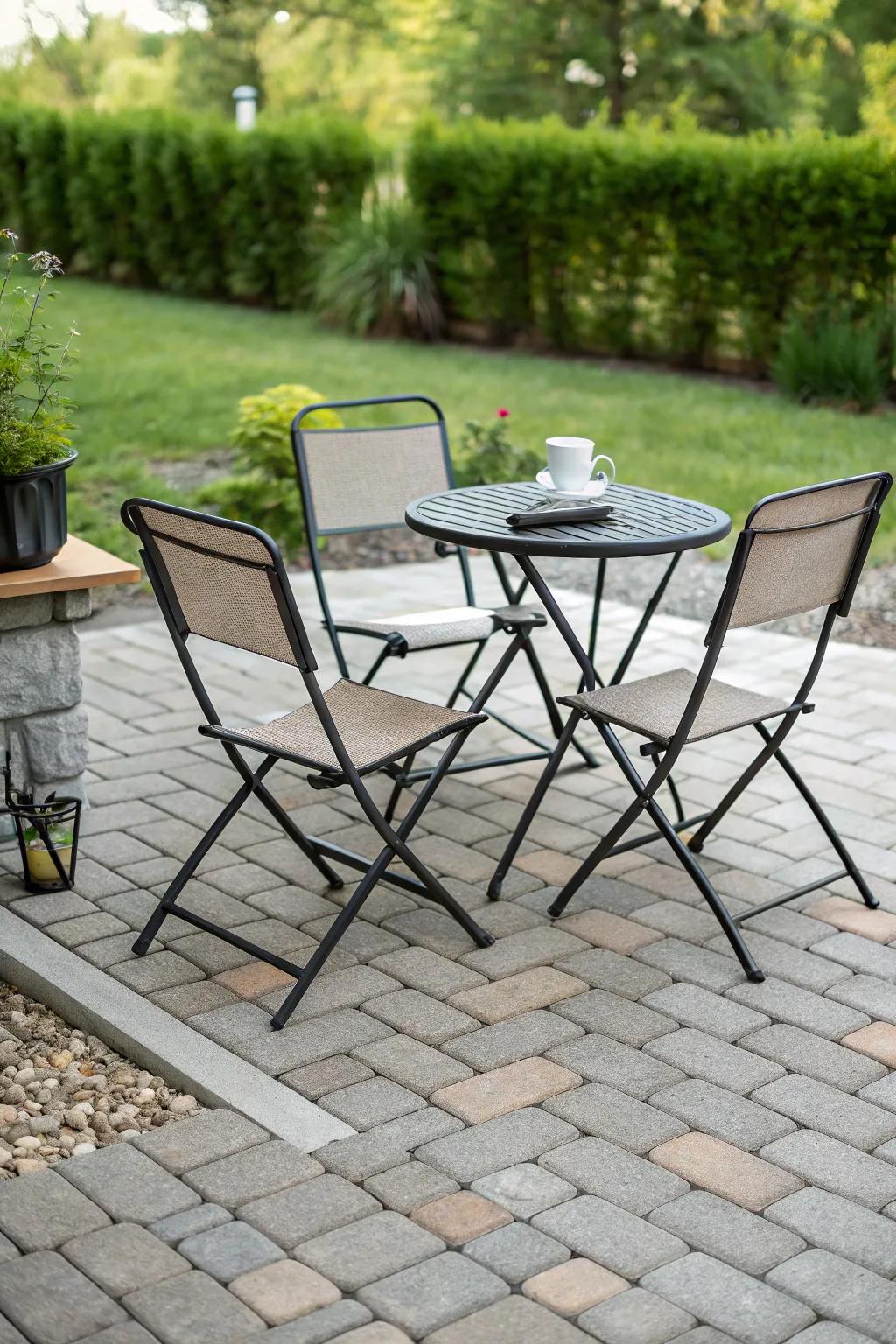 Adaptable furniture that adjusts to the requirements of your patio.