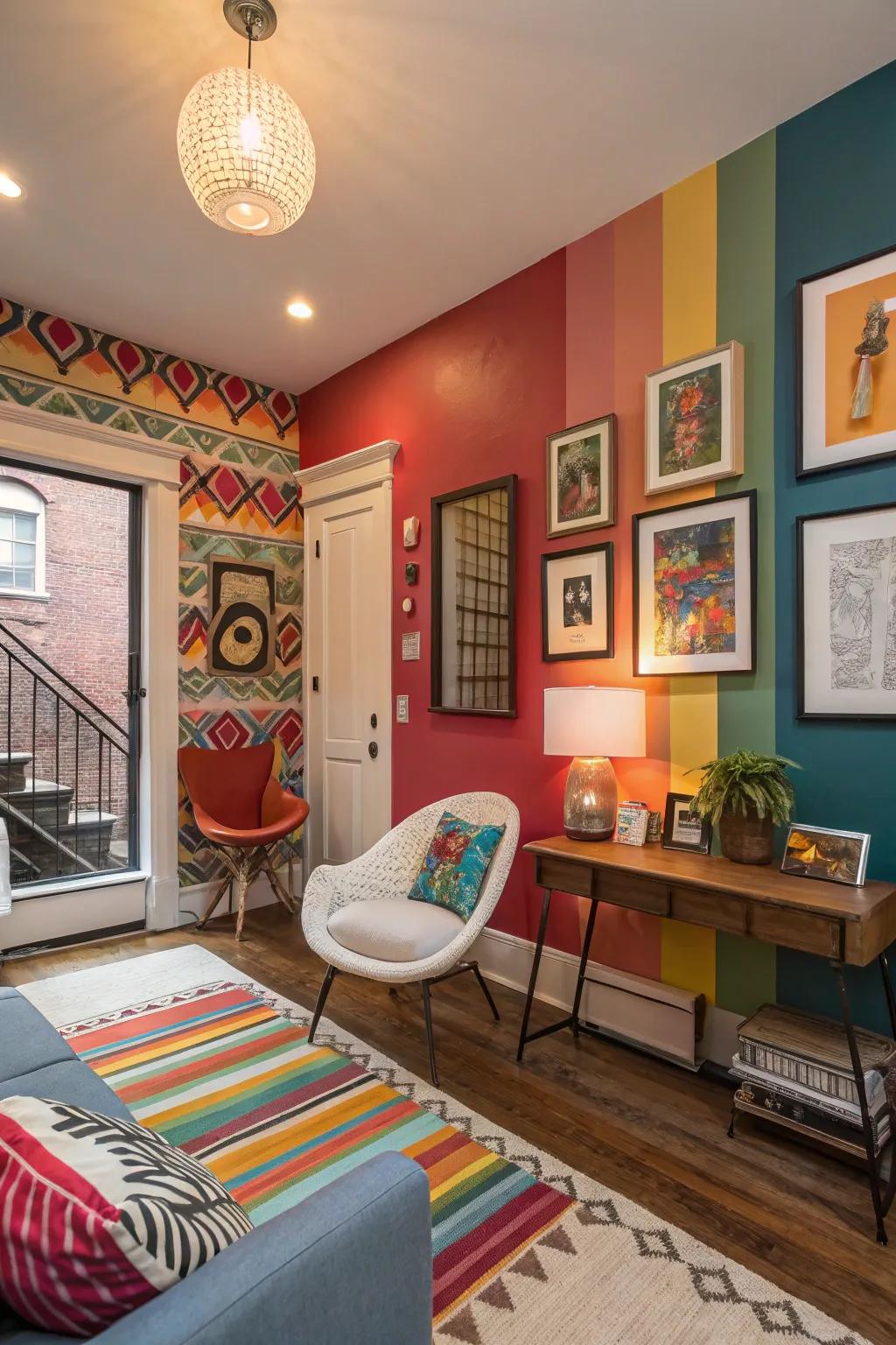 Wall decor adds character and dimension to small areas.