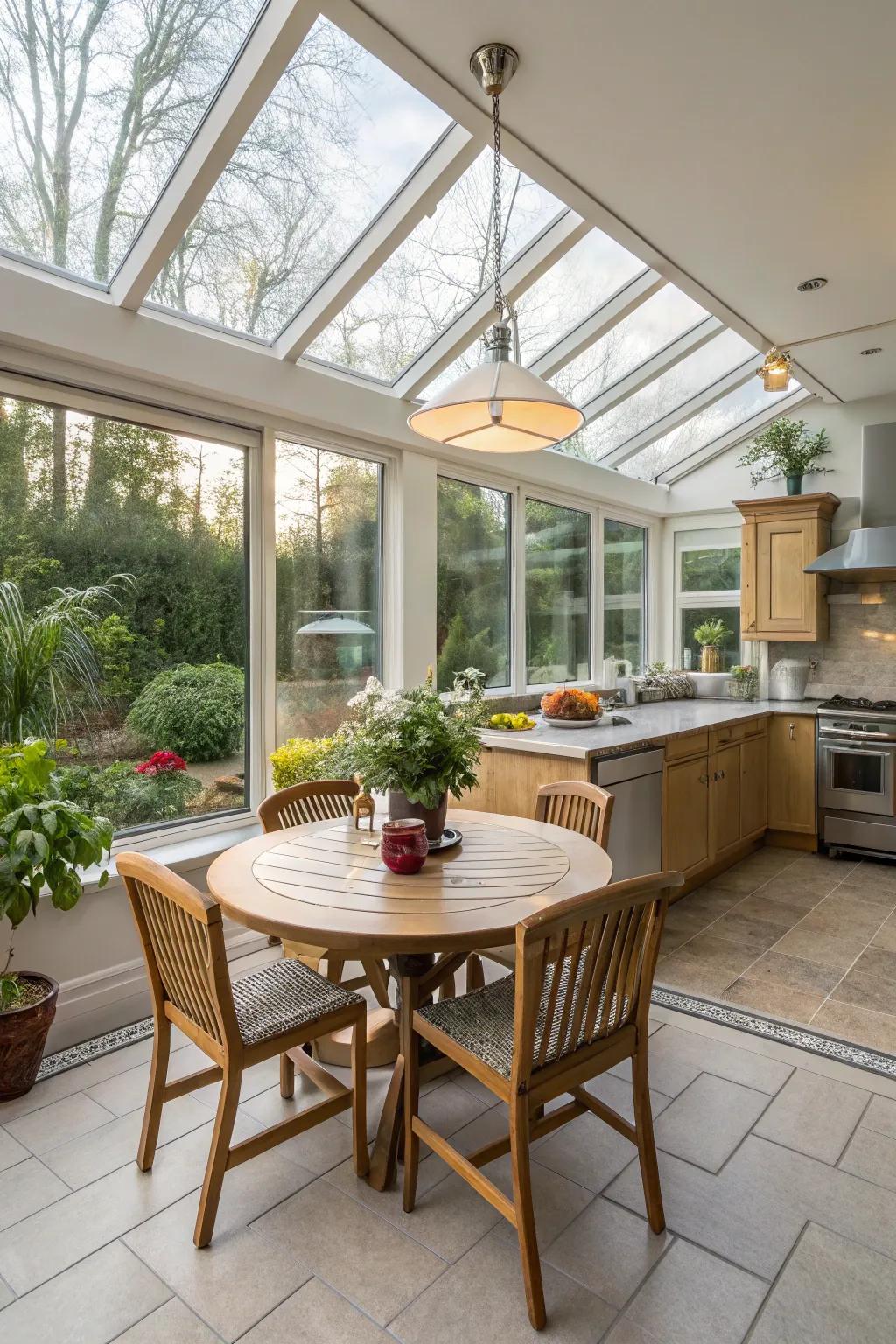 A dining corner adds more functionality.