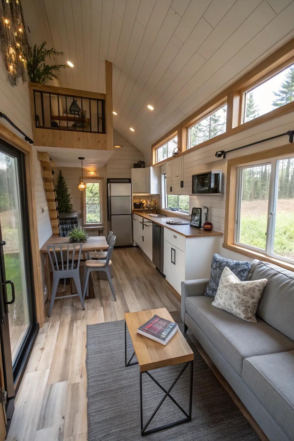 Open concept layouts foster a sense of spaciousness and flow in small homes.