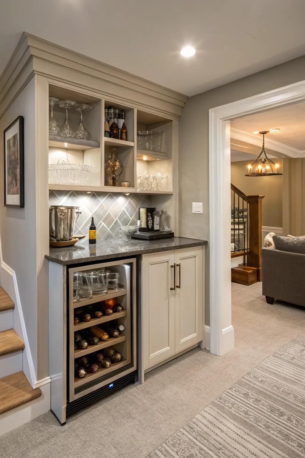 A stylish compact bar can transform your basement into the ultimate entertaining venue.