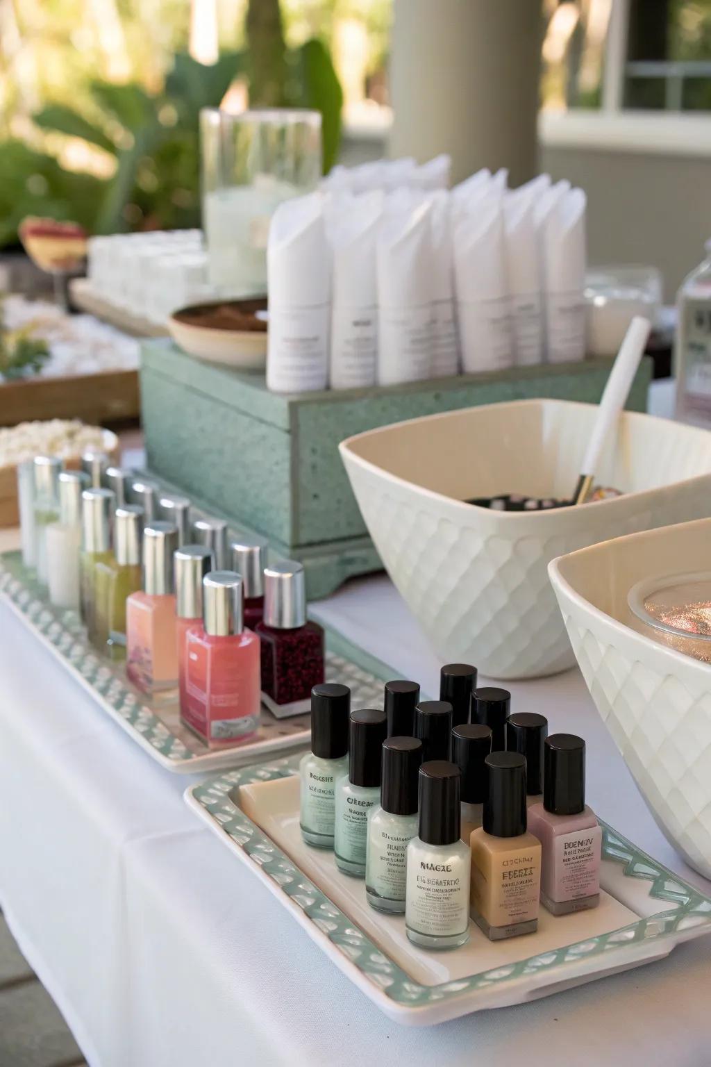 Individual pampering spots ensure everyone enjoys their own pampering session.