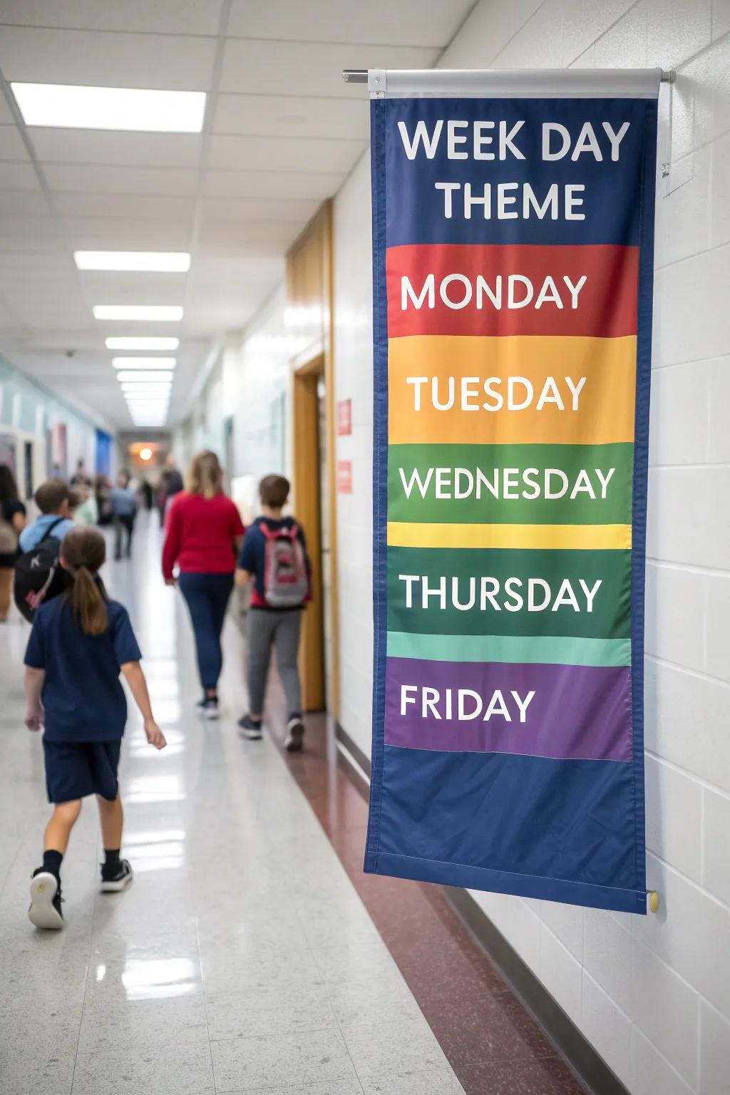 A practical and stylish weekly schedule sign for Festival Week.