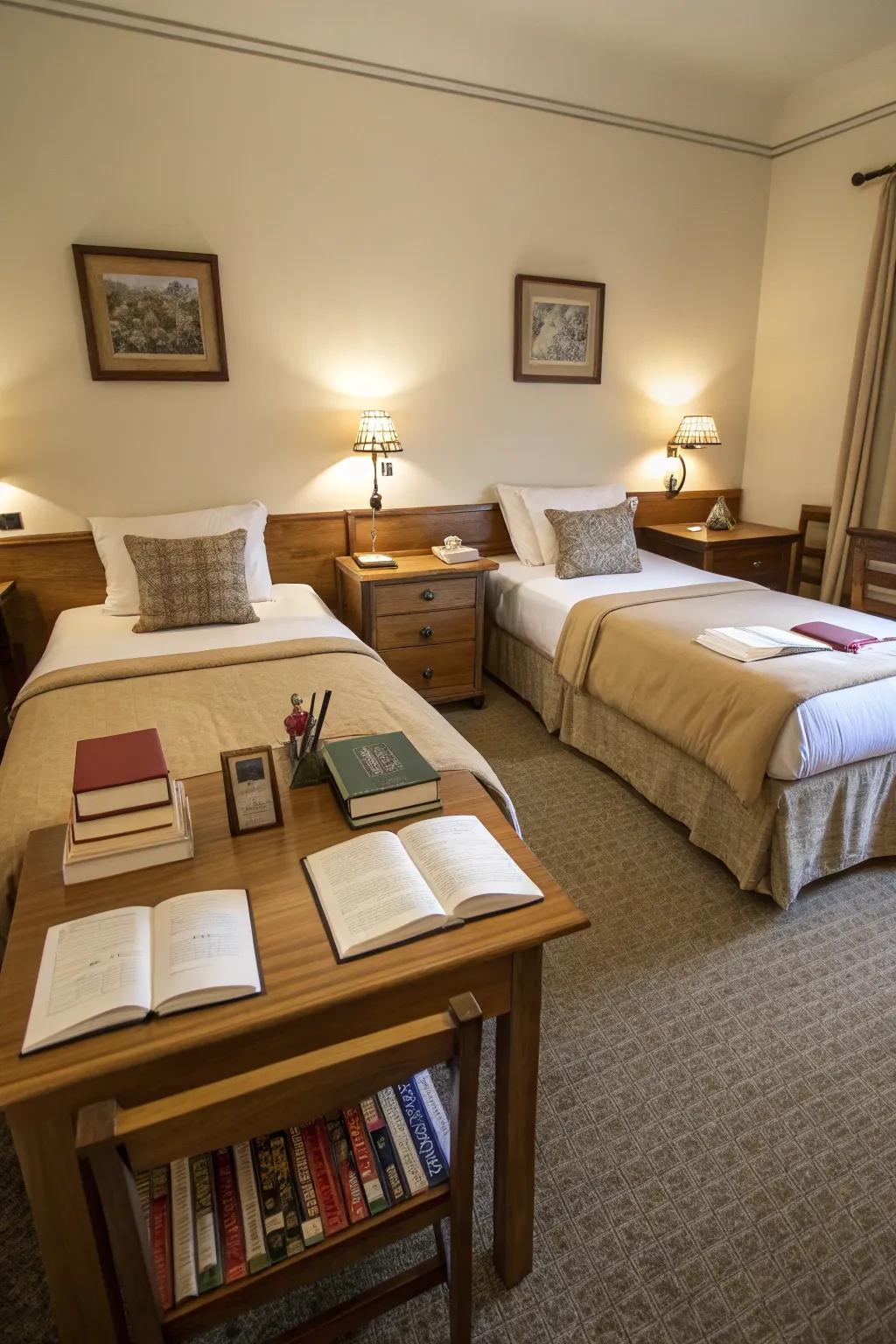 Symmetrical layouts bring balance to shared spaces.