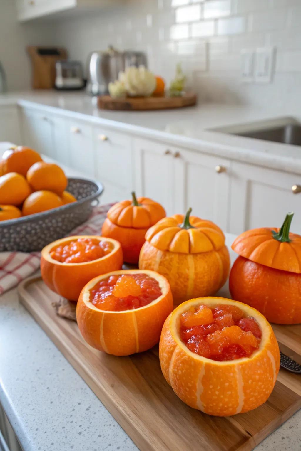 Pumpkin citrus jellies introducing a zesty twist to Halloween.