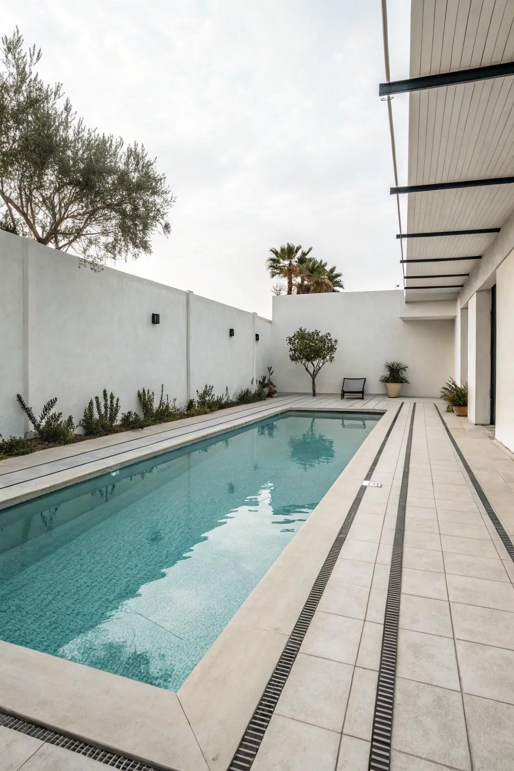 Welcome contemporary minimalism using your spool pool design.