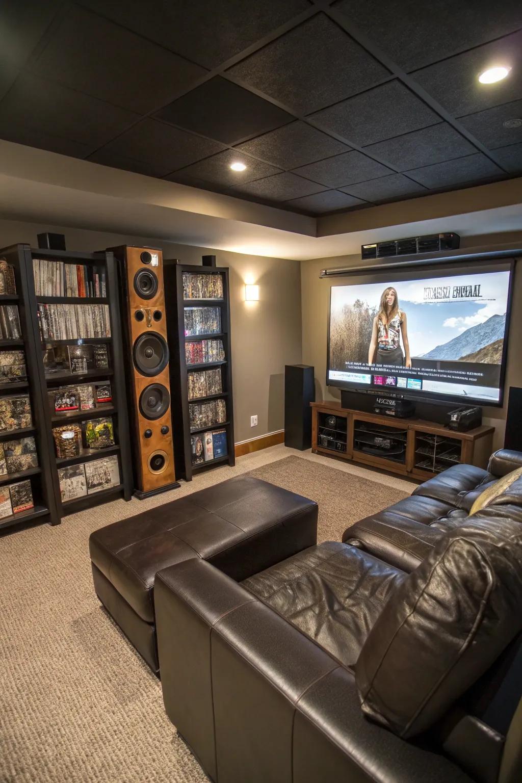 An awesome entertainment setup creates an unforgettable viewing experience.