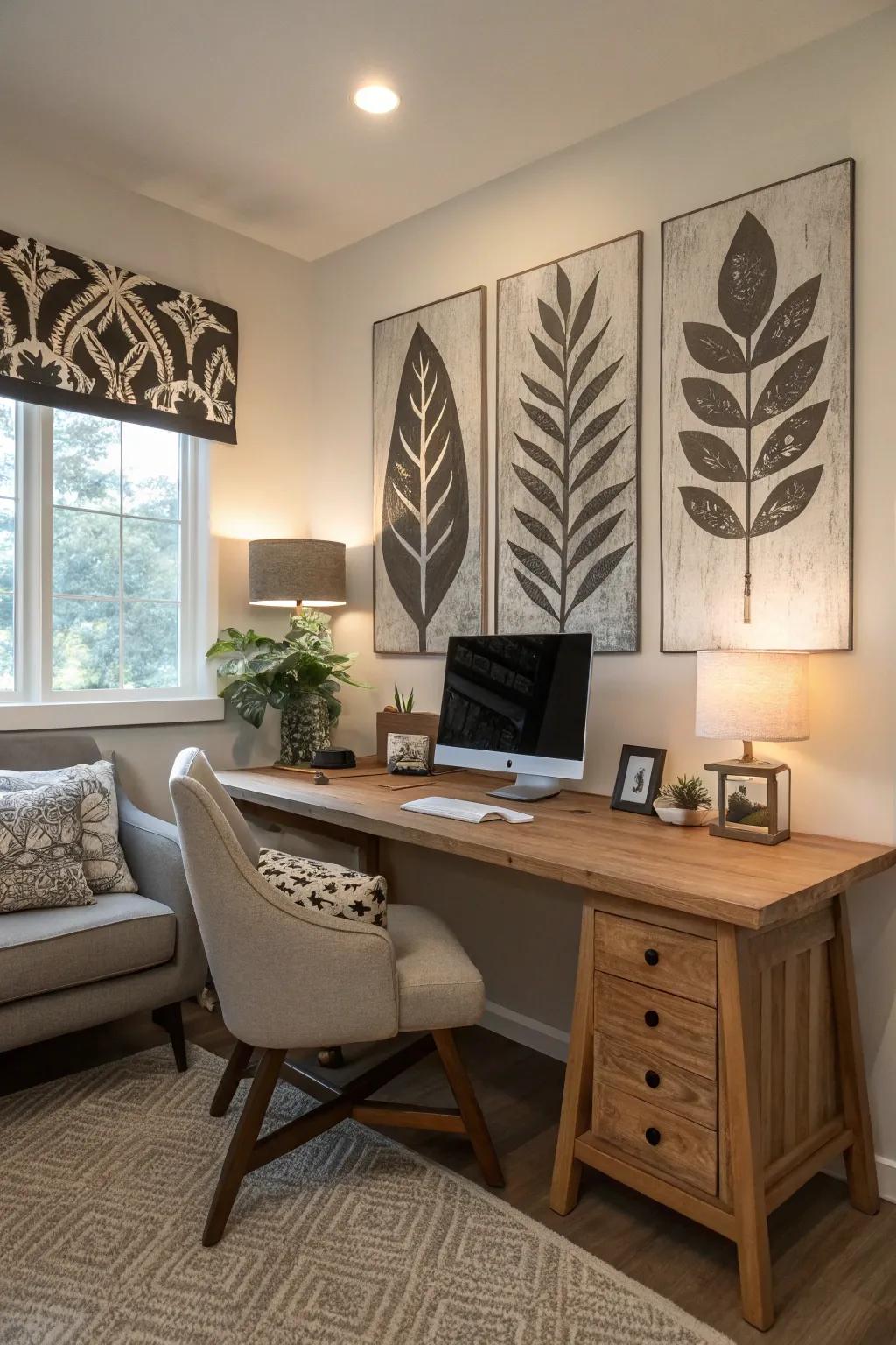 Botanical silhouettes inspired by nature bring the outdoors into your home.