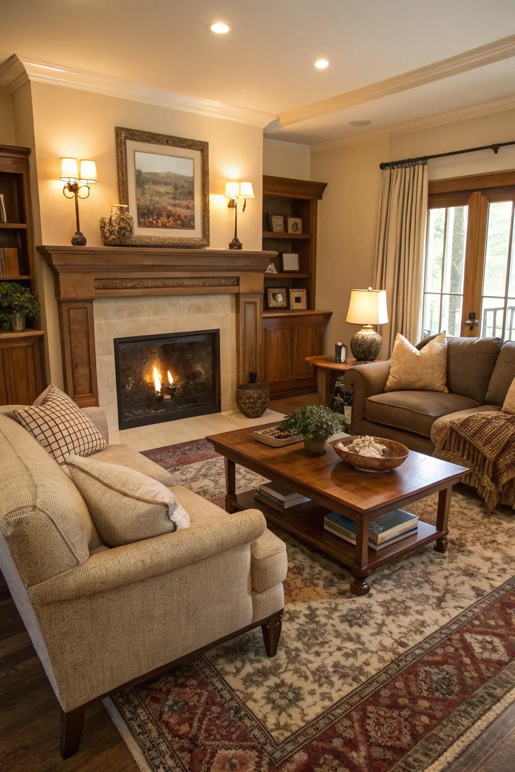 Careful furniture placement enhances the function and flow of a room.