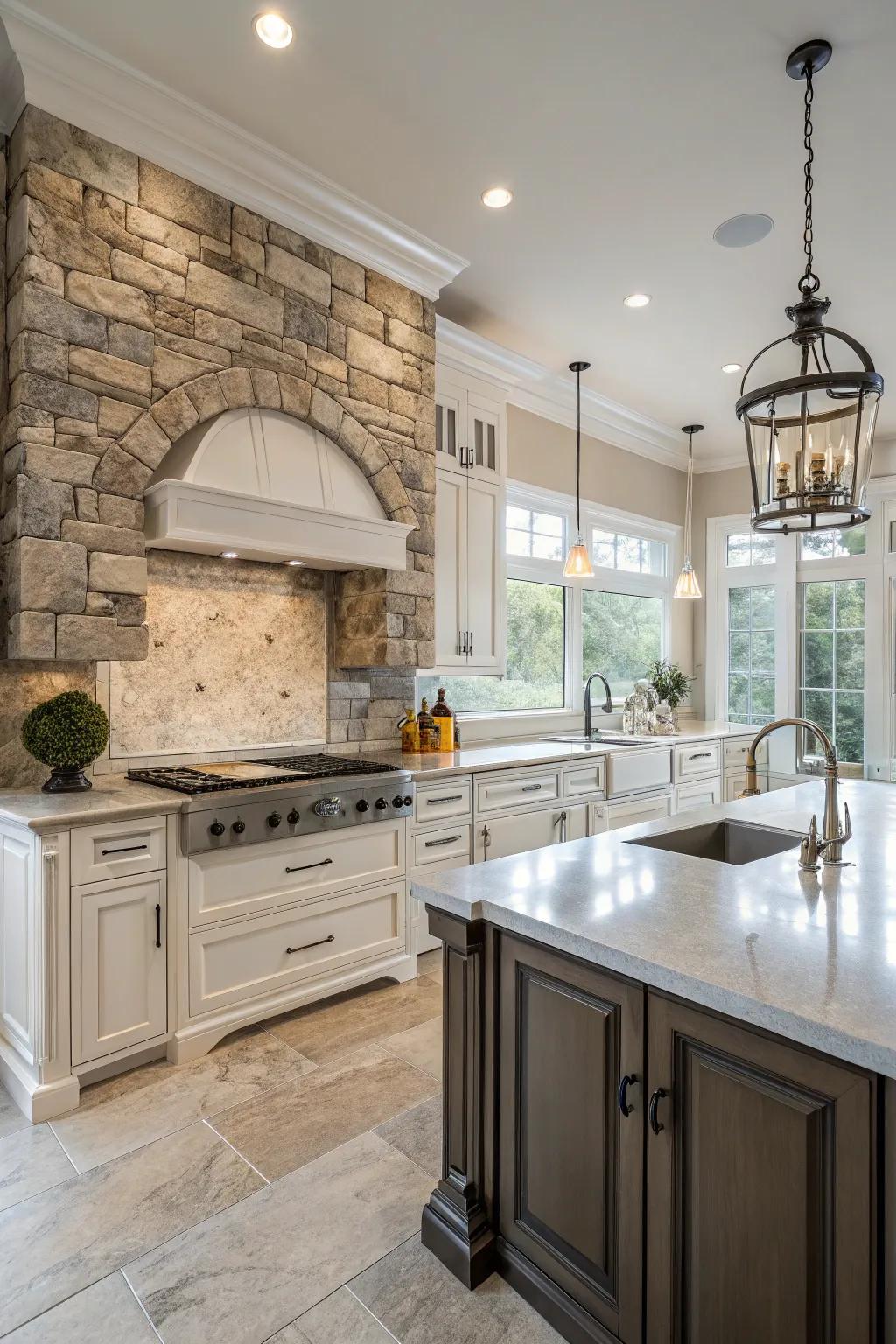 A kitchen backsplash marrying functionality with appeal.