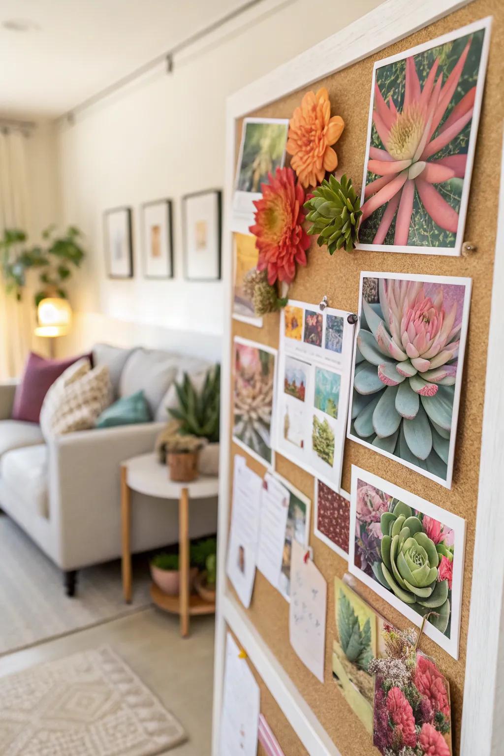 A vivid collage of succulent photos brings your d&eacute;cor to life.