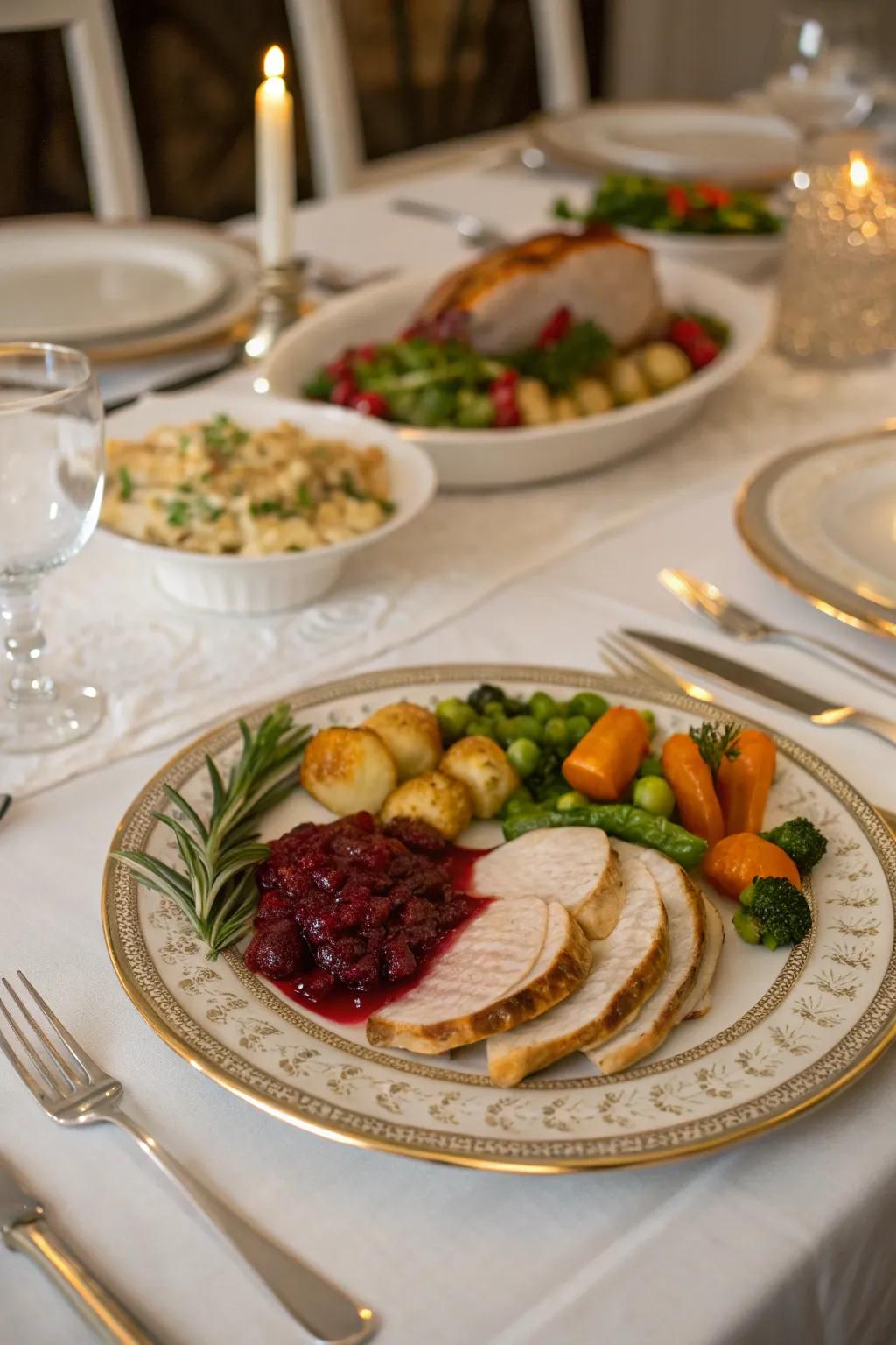 Sophisticated table settings enhance your buffet's charm.