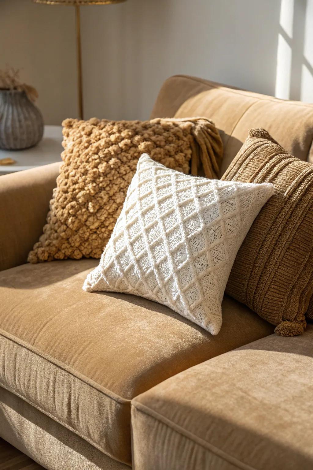 Textures add dimension and a hint of luxury to your space.