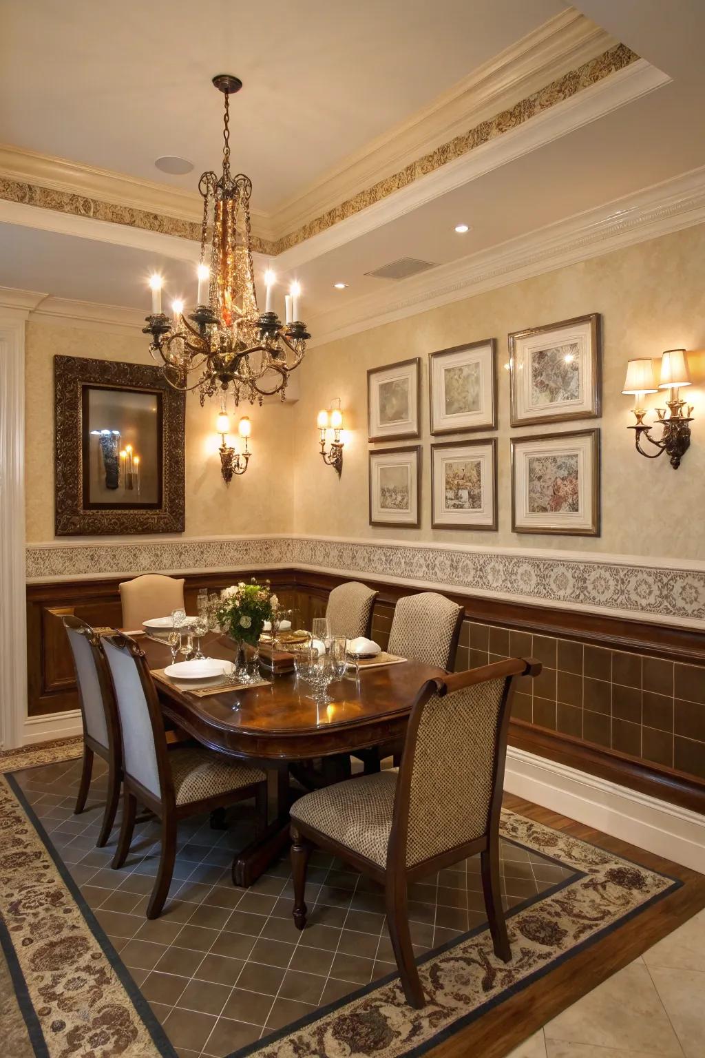 Panel rail trims add a sophisticated border to your dining spaces.