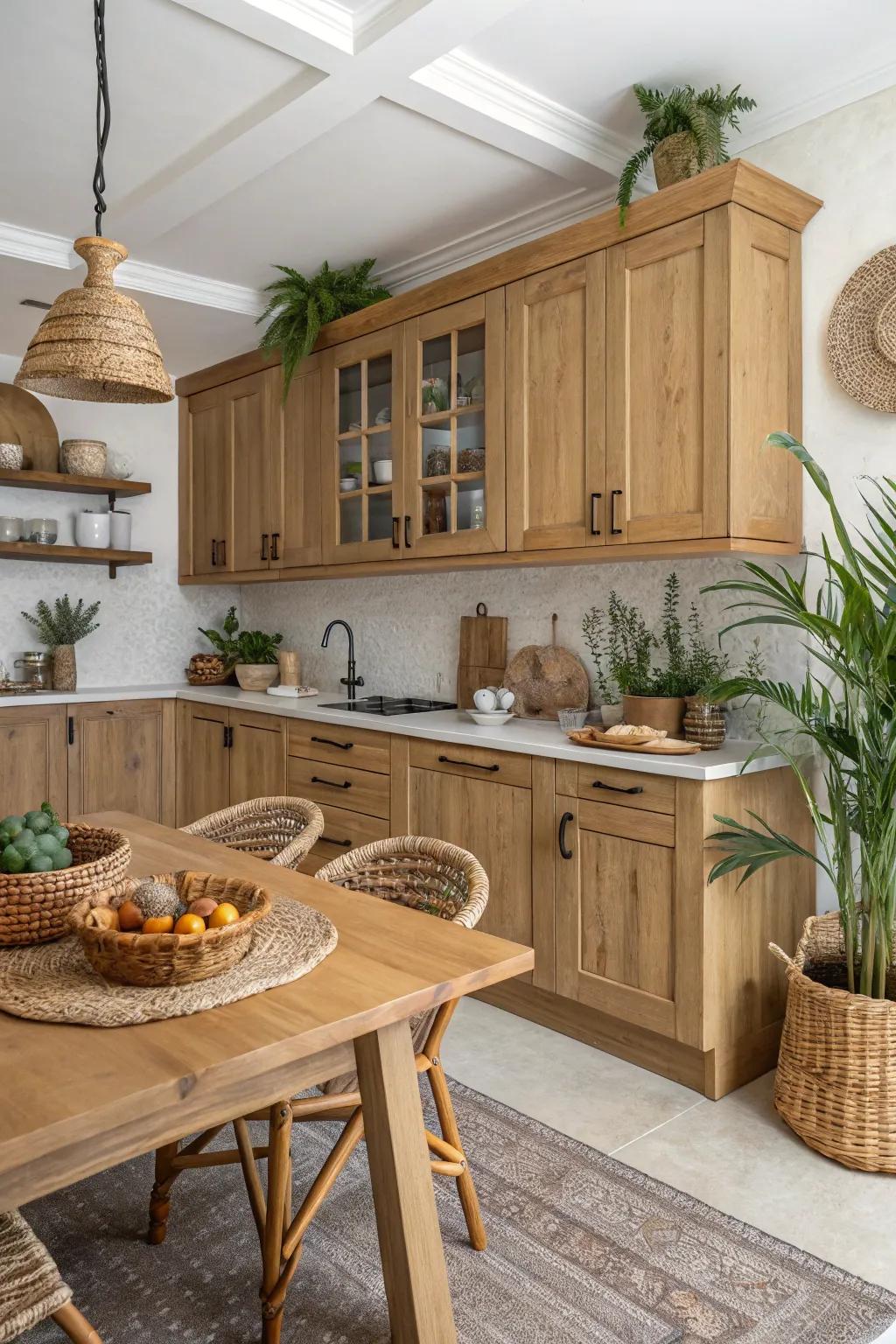 Natural wood finishes offer warmth and a timeless appeal to your kitchen space.