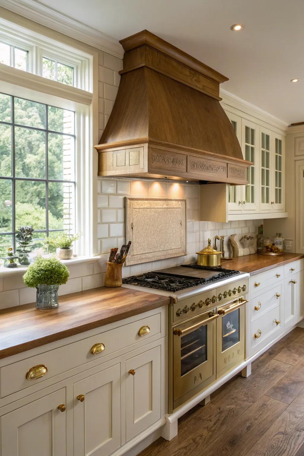 Shaker-style cabinets accentuate the classic aesthetic.