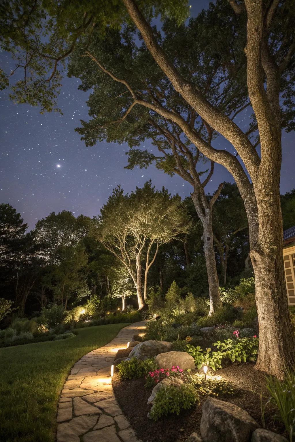 Evening lighting accentuates the inherent appeal of trees.