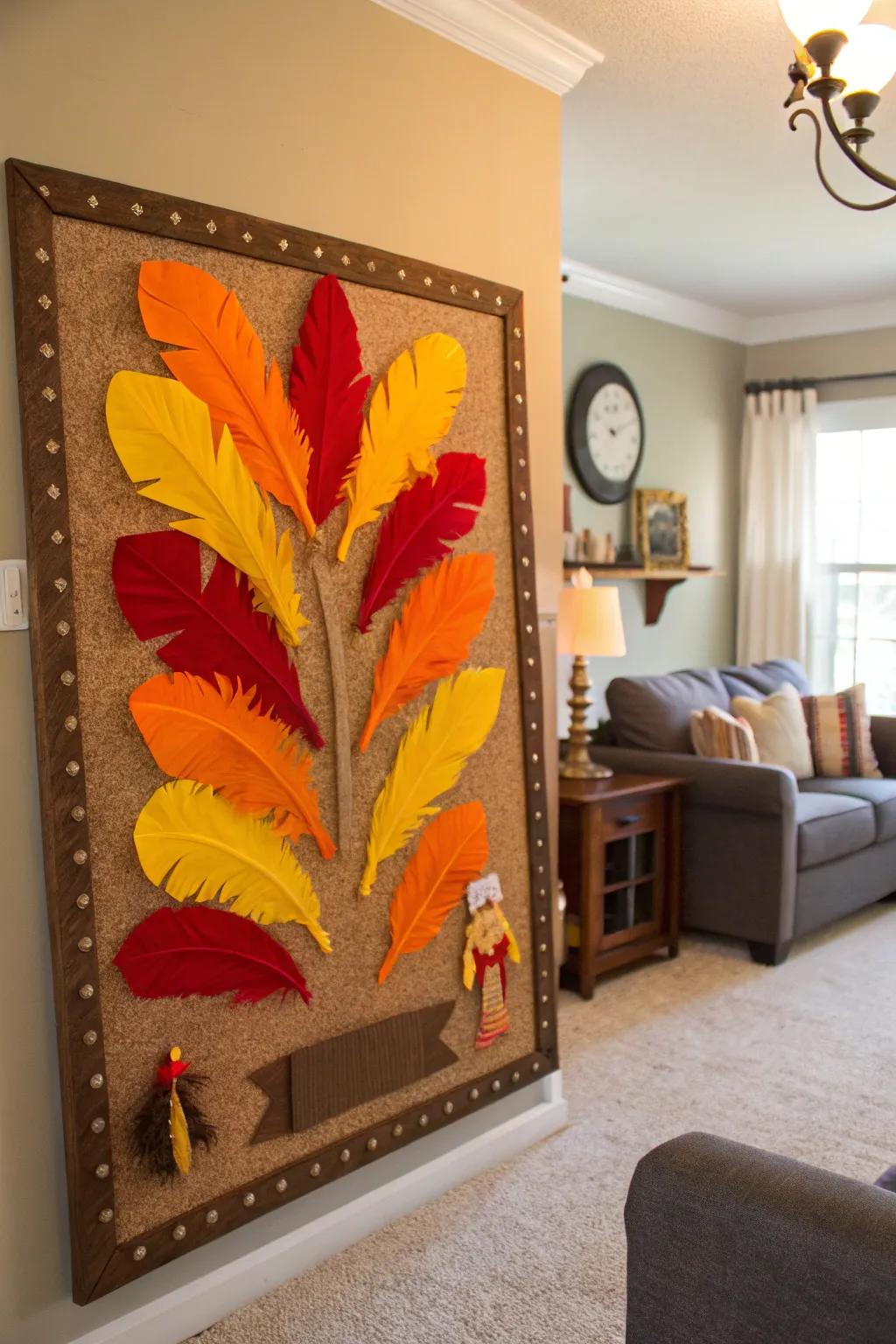 Brilliant turkey tail plumage that brightens any Thanksgiving decor.