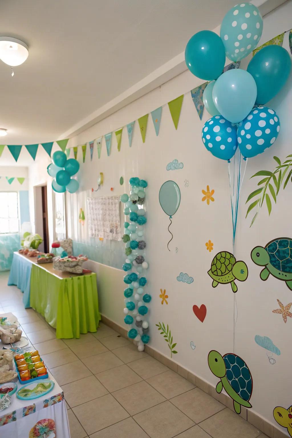 Bright and cheerful turtle decorations for the walls.