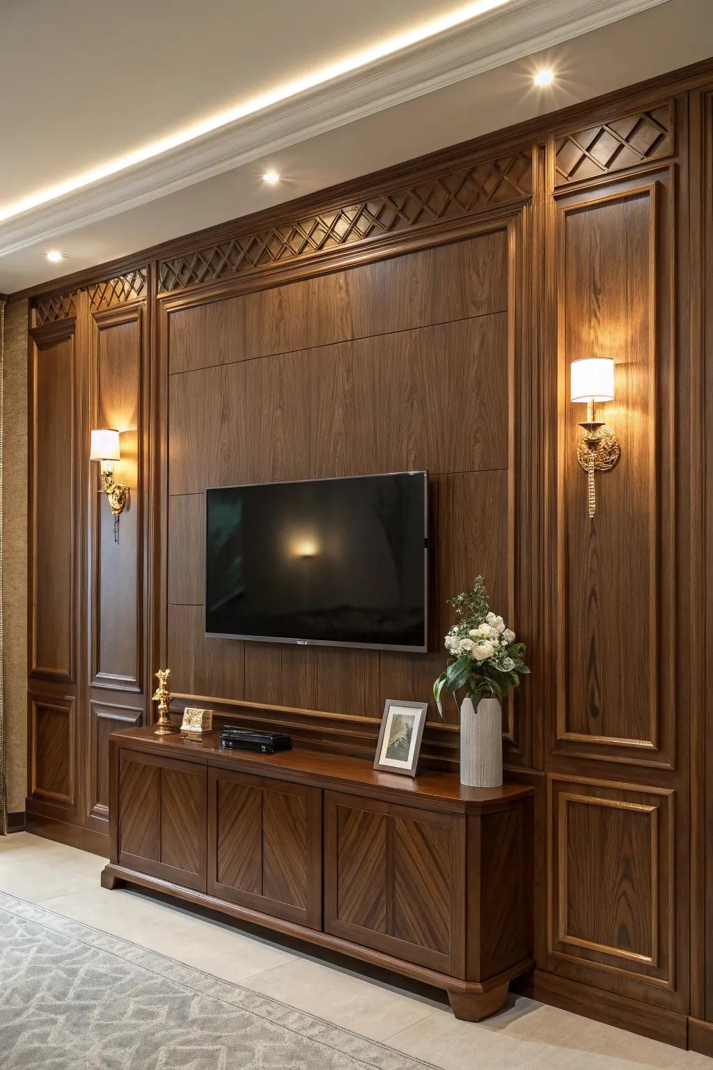 Wood accents contribute personality and warmth.