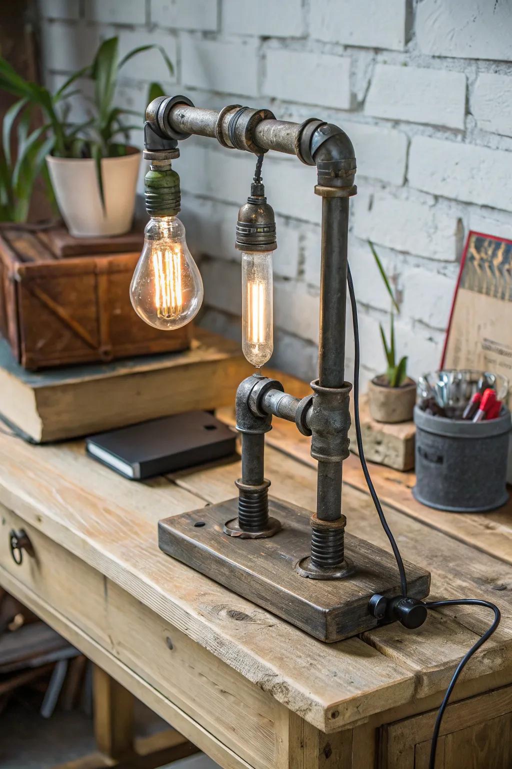 Include steel charm with a tube lamp.