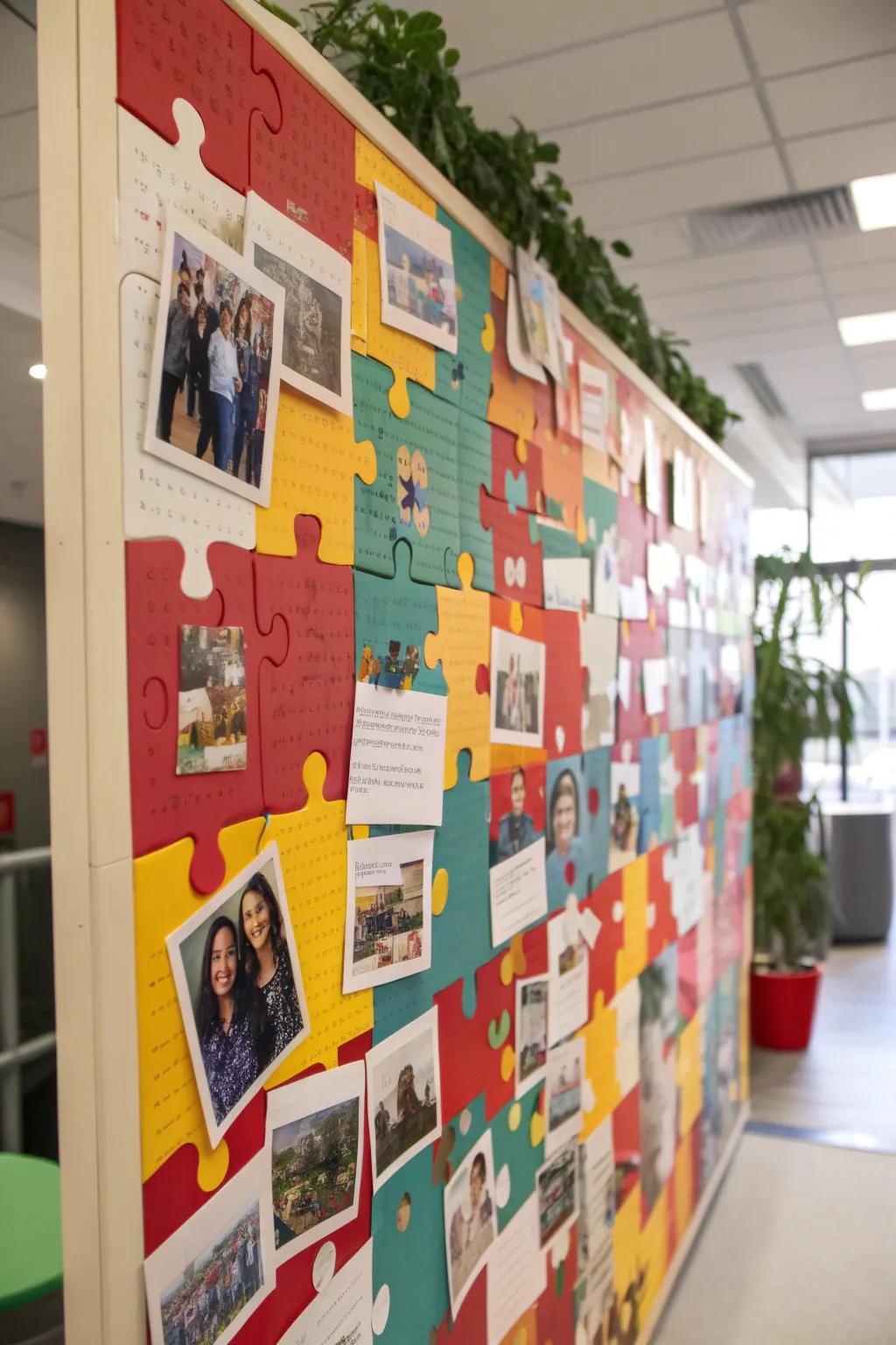 Each puzzle piece connects the team.