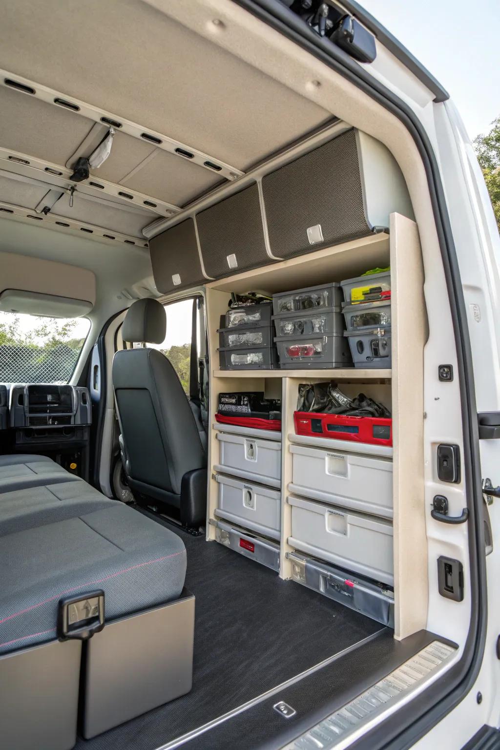 Smart stowage solutions mean your van stays uncluttered and organized.