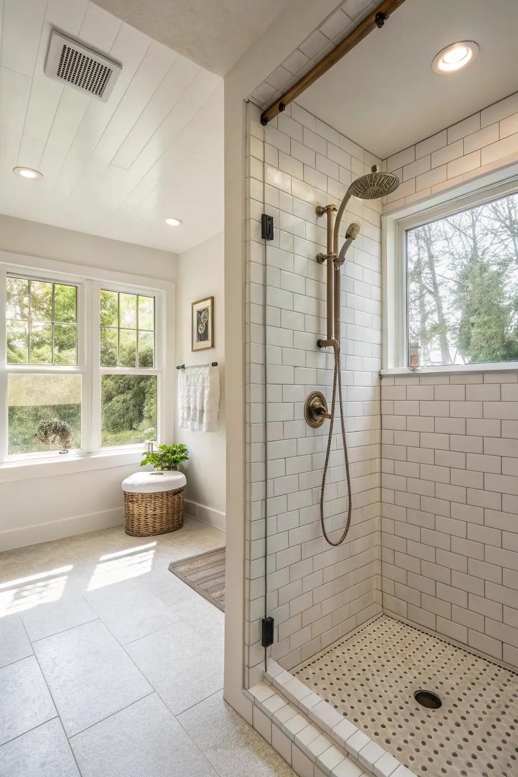 Detachable shower head making showering easier.