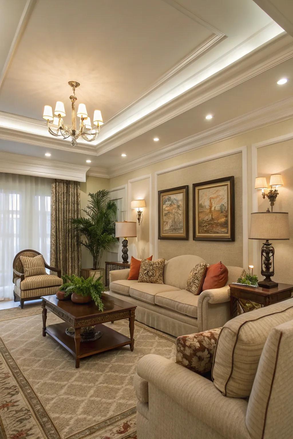 Achieve a polished look with overhead trim.