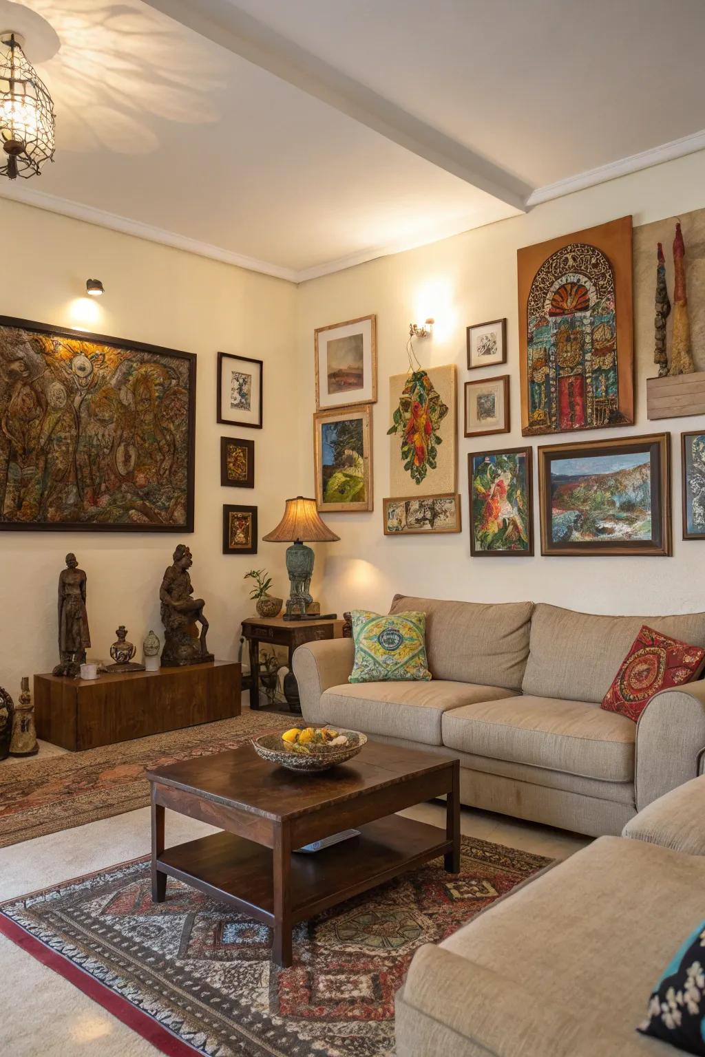 Varied media presentations offer a tactile experience for the senses.