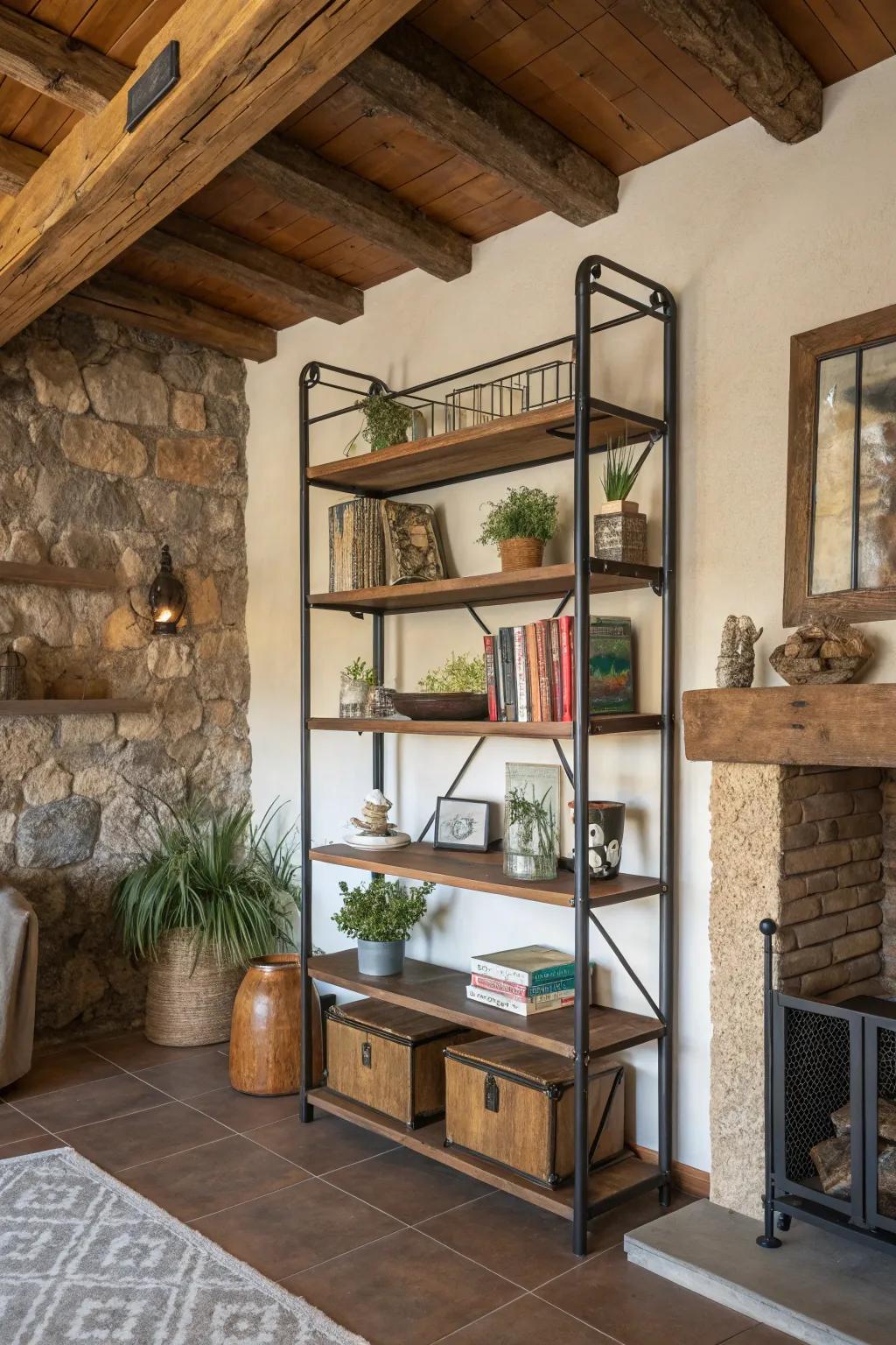 Create visual interest by mixing materials for an eye-catching contrast.